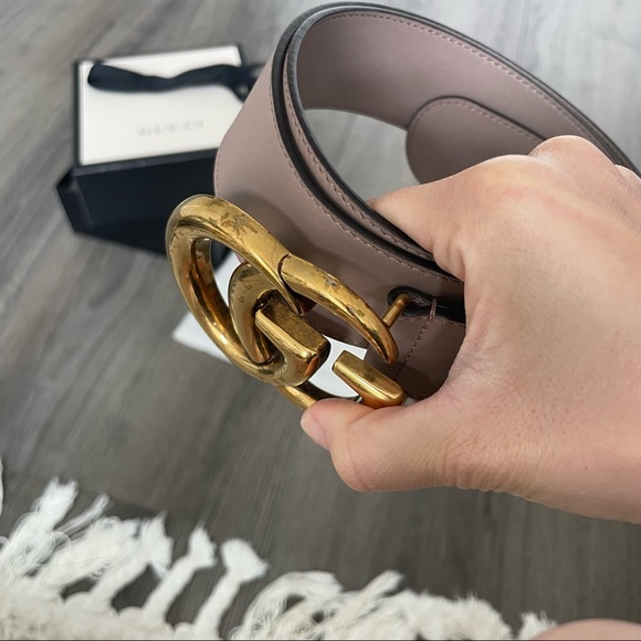 Authentic Gucci GG Marmont Belt - Dusty Pink - Picture 6 of 11